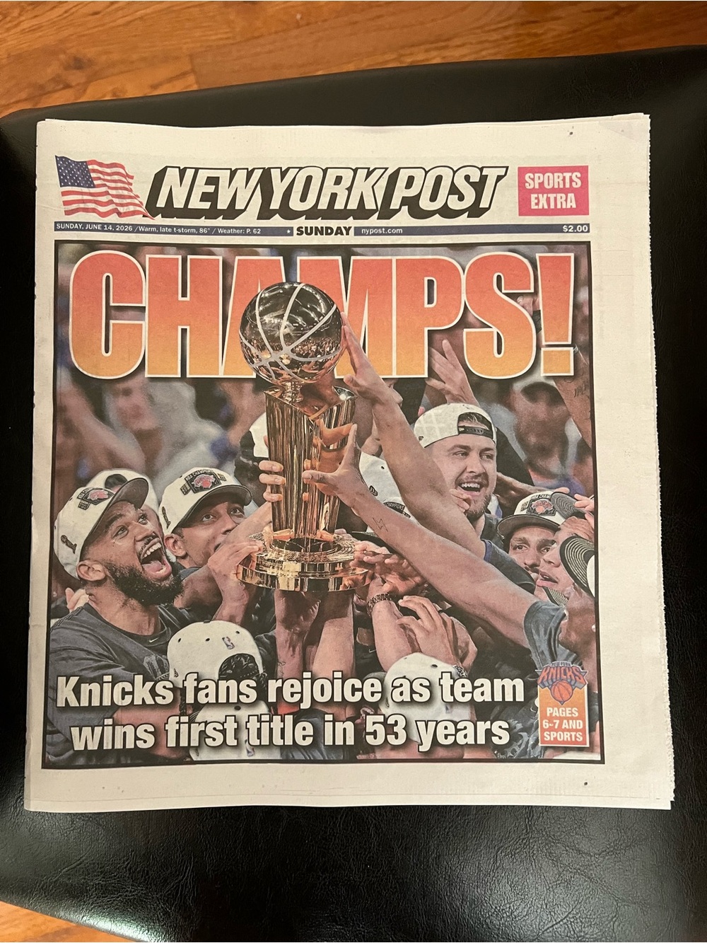 New York Post Knicks Full Newspaper